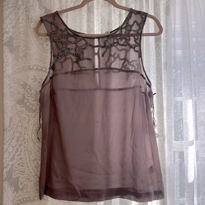 Sheer coral pale purple shirt